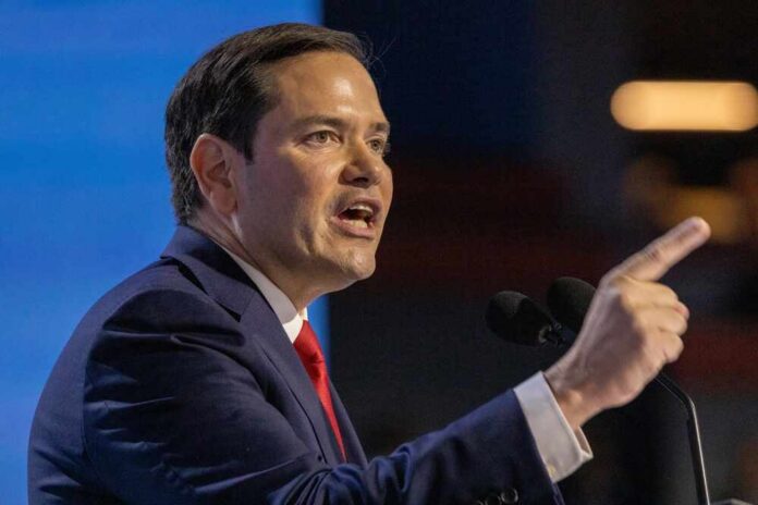 shutterstock_2524664237.jpg A politician passionately delivering a speech at a podium