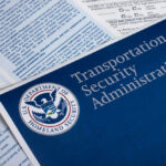 Transportation Security Administration brochure with forms and DHS seal.