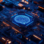 AI “Dark Factories” Threaten Human Oversight Glowing brain image on a microchip circuit board
