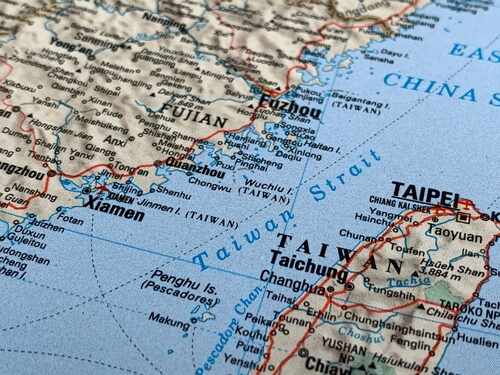 shutterstock_2677850185.jpg Map showing Taiwan and parts of China, including cities and geographical features