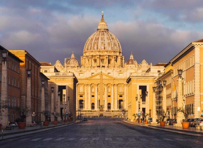 St. Peter's Basilica in Vatican City during sunset