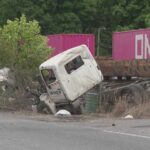 Police: 1 injured after truck crashes into train
