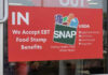 USDA Numbers Trigger Painful Paybacks Sign stating acceptance of EBT food stamp benefits