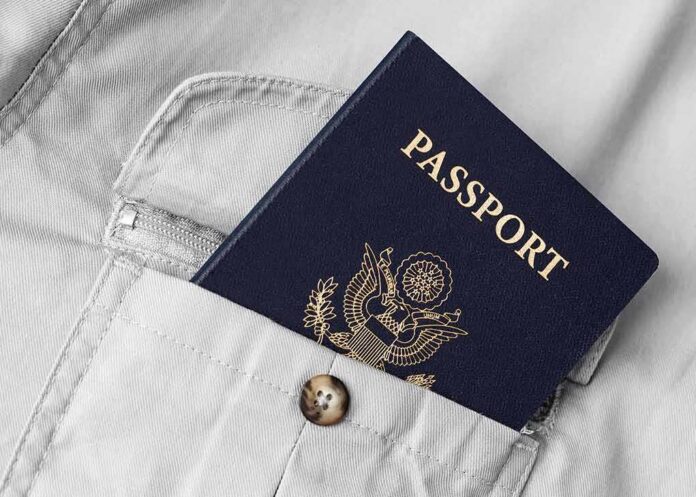 Passport in shirt pocket