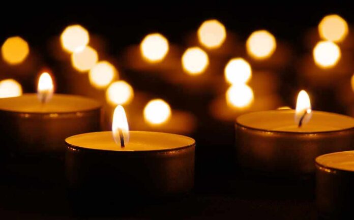 Tea light candles with warm glowing flames