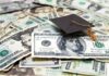 DOJ Slams States Over ‘Illegals’ Tuition Breaks Graduation cap on a pile of US dollar bills