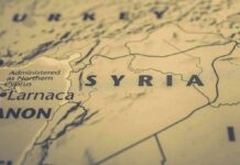 UN Showdown Looms Over Syria Buffer Map close-up of Syria and surrounding regions