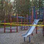 Hotel Bathtub Horror — Where Was CPS? Playground equipment wrapped with caution tape