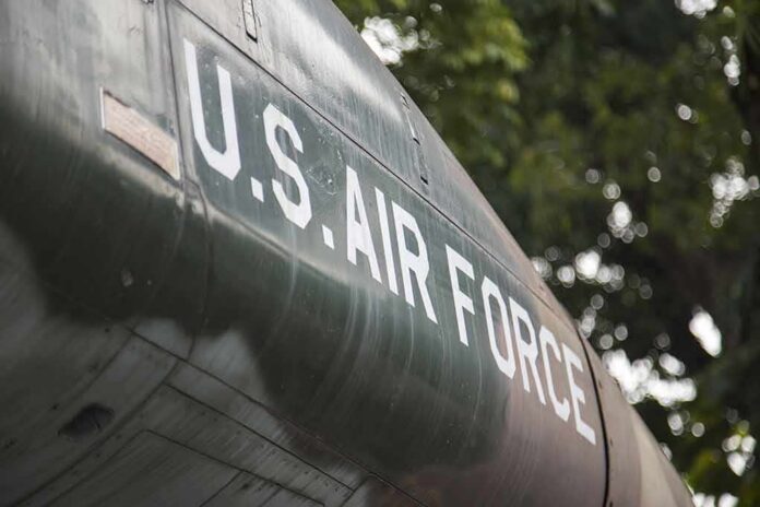Close-up of military aircraft fuselage