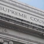 Assassination Fears After Dobbs Leak Supreme Court building facade with classical columns