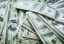 Stacks of U.S. hundred-dollar bills