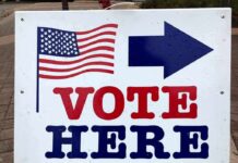 Undercover Video: Ballot Not Cast – Charges Explode Anyway voting sign with arrow and American flag